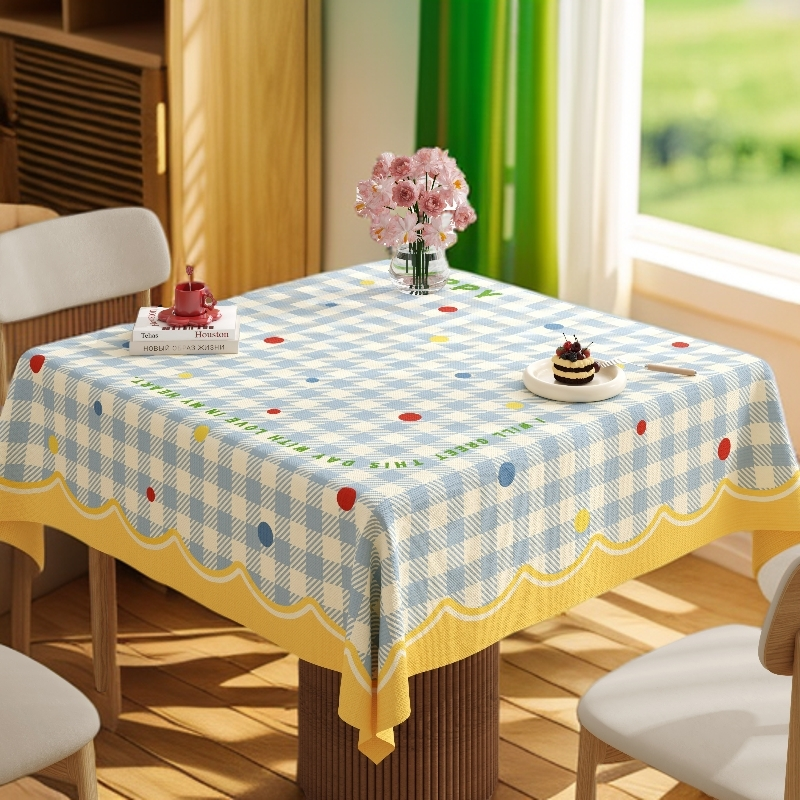 小清新方桌布防水防油免洗防烫pvc正方形餐桌布ins风家用茶几台布
