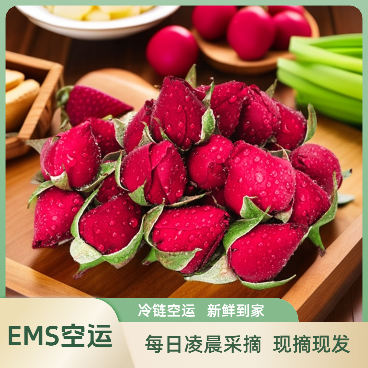 （现摘现发）新鲜玫瑰花可食用玫瑰花墨红玫瑰荞麦醋泡玫瑰花食用花