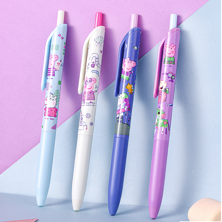 国誉KOKUYO小猪佩奇联名限定按动中性笔黑色0.5MM速干考试用水笔