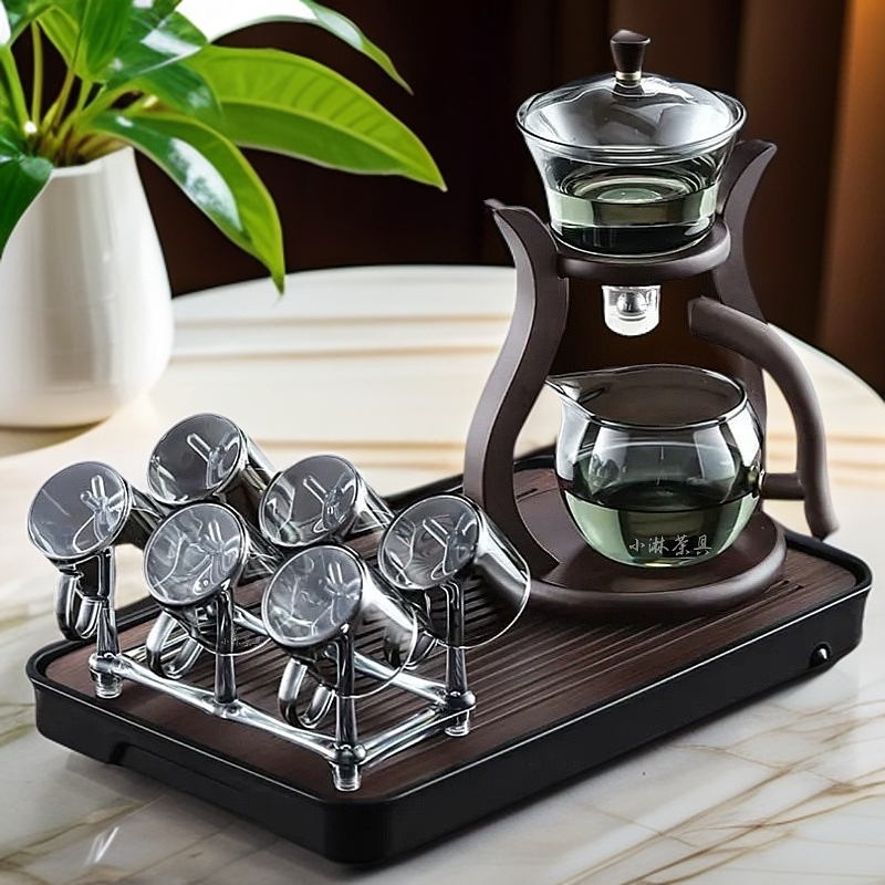 高硼硅玻璃简约耐热轻奢耐热轻奢高档透明喝水杯套装家用茶水分离