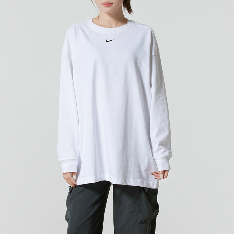 NIKE耐克女T恤2025秋季新款运动时尚长袖舒适透气休闲训练套头衫