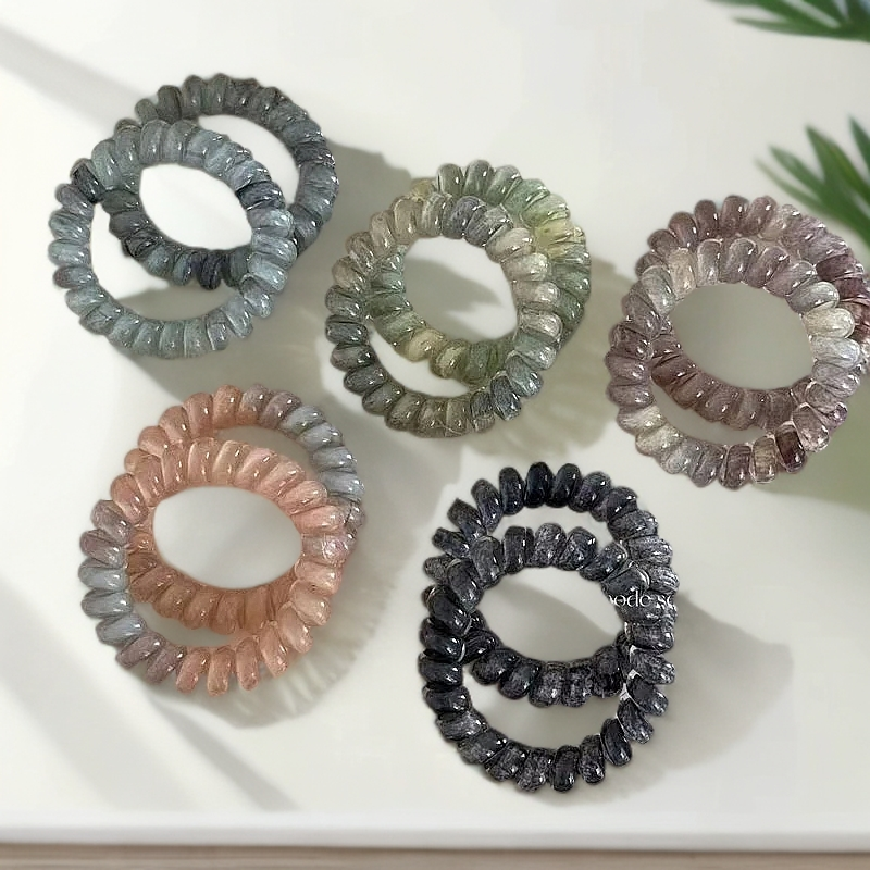 韩版时尚马尾电话线发圈头绳高级感简约发绳无痕皮筋女扎头高弹力