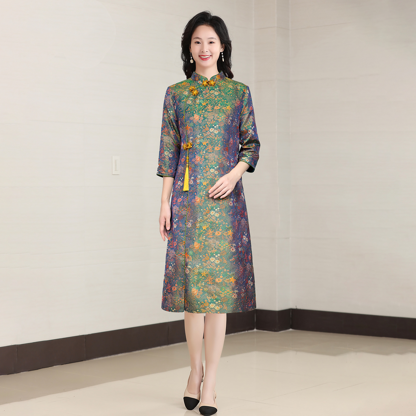 2026QQ9A24蜀锦旗袍连衣裙高品质女装新款洋气高档晚宴场合女装