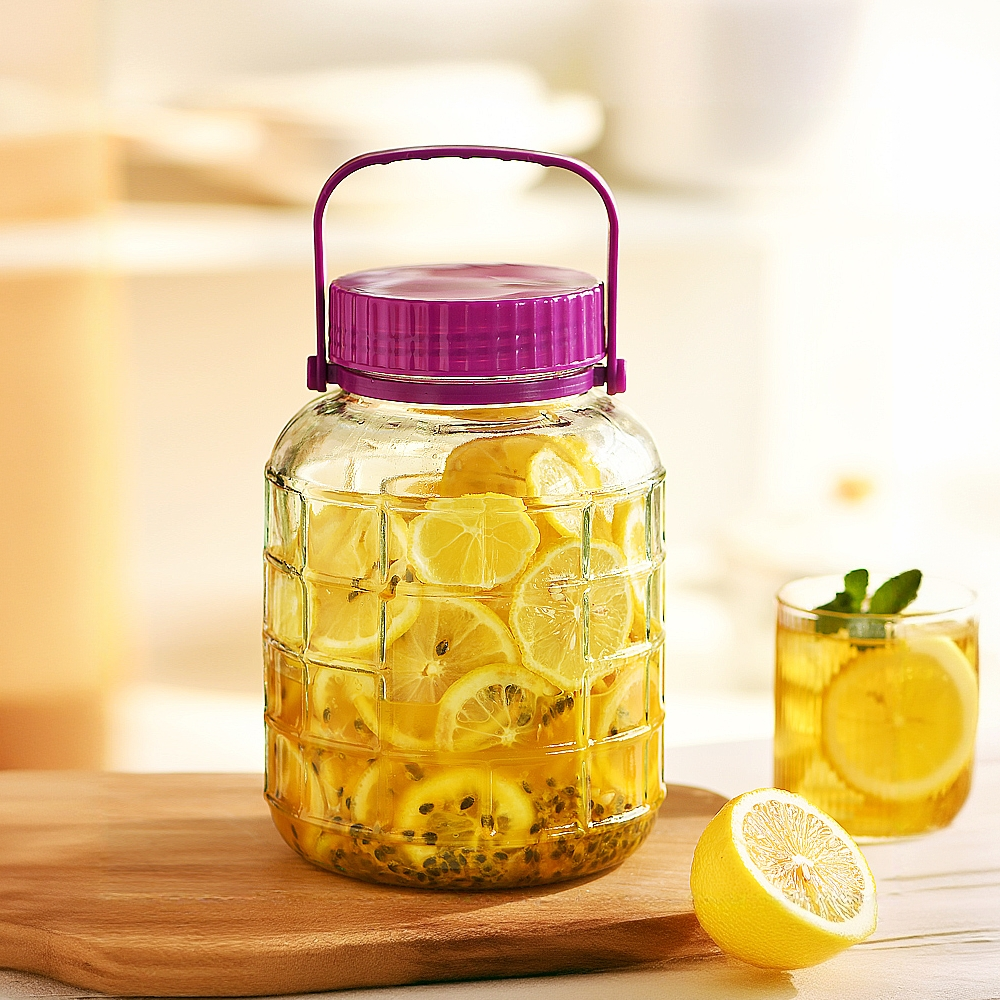 加厚双层带盖玻璃密封罐家用大容量泡菜坛子泡酒桶透明密封储物罐