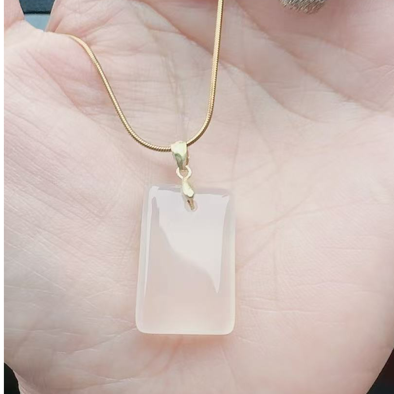 玛瑙 玉髓高冰荔枝冻平安无事牌