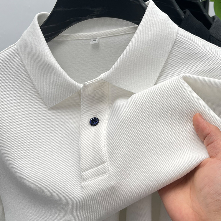 John Bunni高品质纯棉长袖T恤男士春秋季商务休闲纯色百搭POLO衫