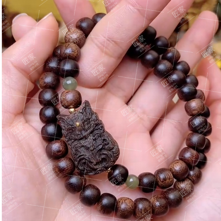 增香沉香木质蕾蕾5*8点睛两圈凤九（纹理随机）