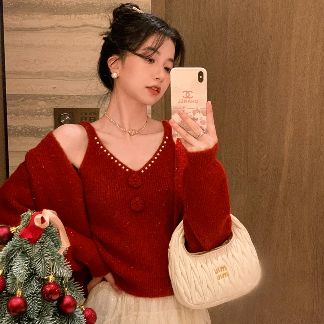 《两件套》秋季新款针织开衫外套吊带两件套装老钱风女装毛衣女百搭