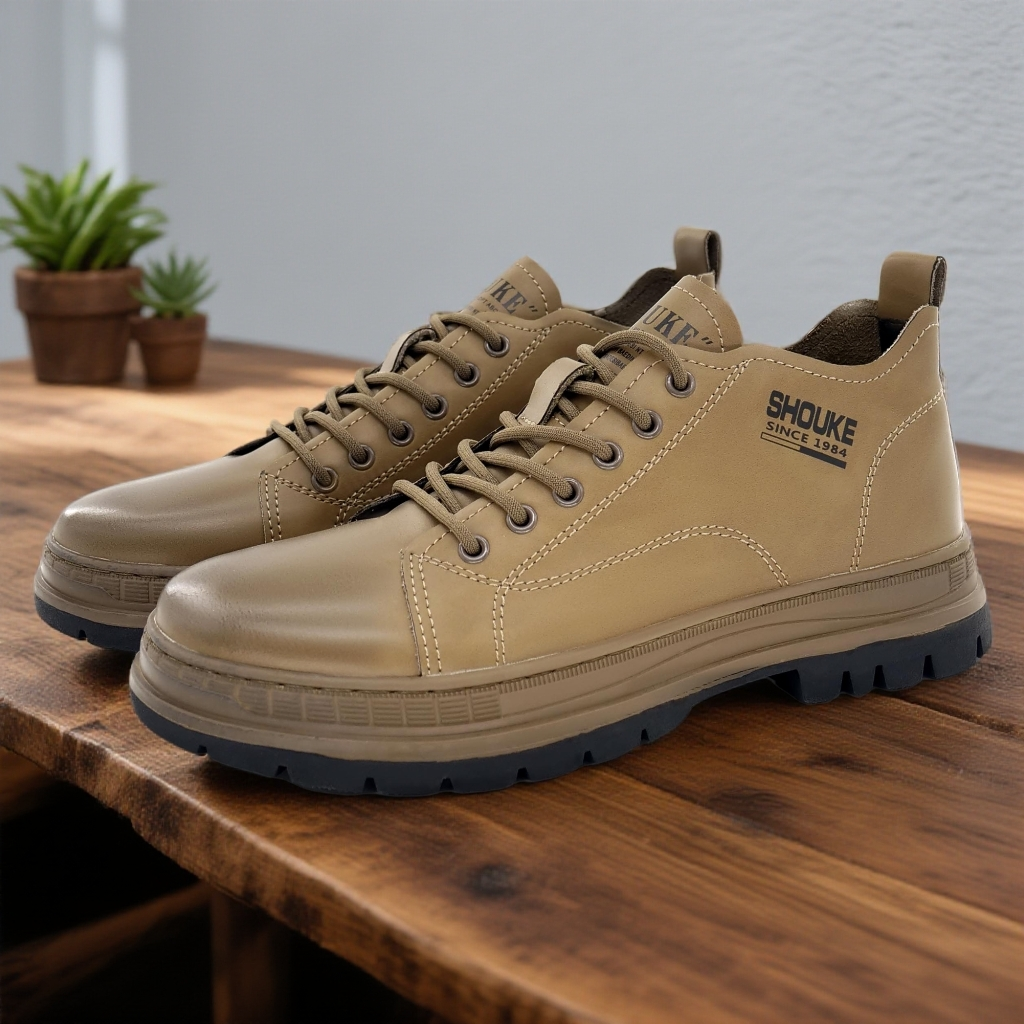 SHOUKE/兽客鞋业2025休闲男鞋复古做旧厚底男靴马丁靴高帮皮鞋