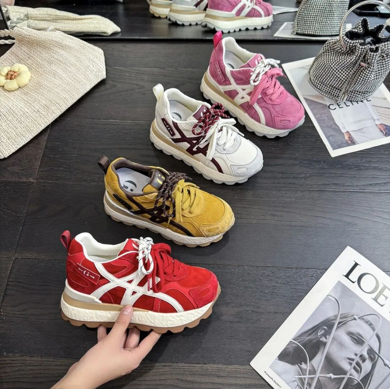 小个子内增高8cm老爹鞋女2025秋季新款透气运动鞋百搭厚底