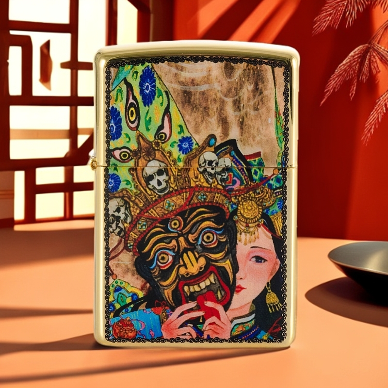 ZIPPO/之宝打火机扎基拉姆前世今生唐卡镀金双面藏式财神DYH1X1