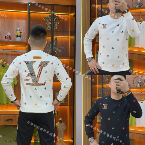 5-8883 秋冬橘色V字母卫衣 INS高端简单潮流爆款情侣百搭长袖