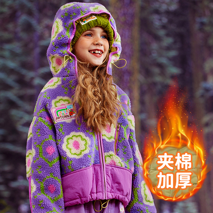 2025冬季加厚摇粒绒女童棉服保暖外套夹棉秋冬巴巴小镇11586【主】