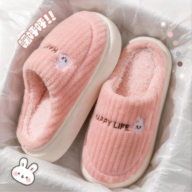 棉拖鞋女2025新款秋冬季室内家居家厚底加绒保暖防滑毛毛拖鞋男士