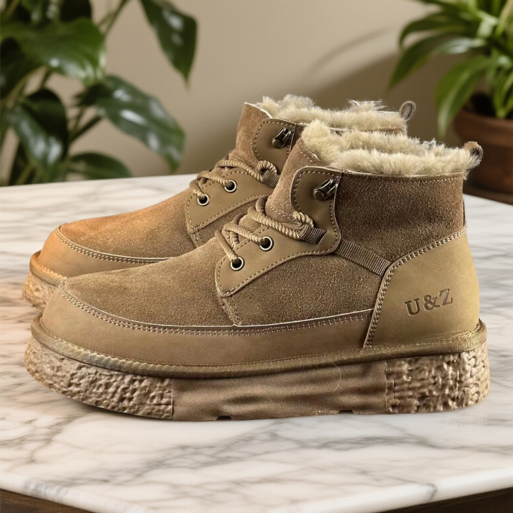 UZ 5562男款雪地靴经典系带款 细腻磨砂真皮 羊毛毛绒毛厚实保暖