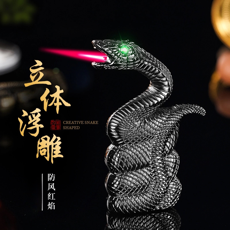 灵蛇造型防风打火机蛇年台式桌面摆件创意送男友礼物