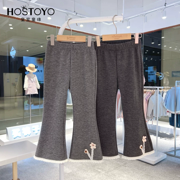皇室童缘童裤专家2025冬季女童时尚休闲百搭微喇裤17830358070/1
