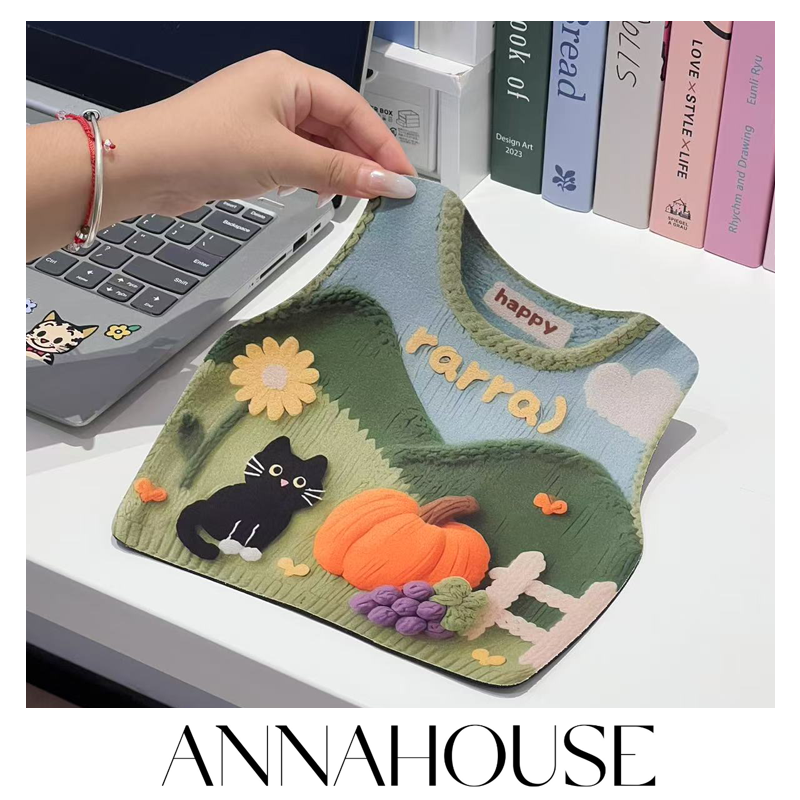 ANNAHOUSE异型防滑鼠标垫可爱创意办公室电脑游戏办公垫针织DS