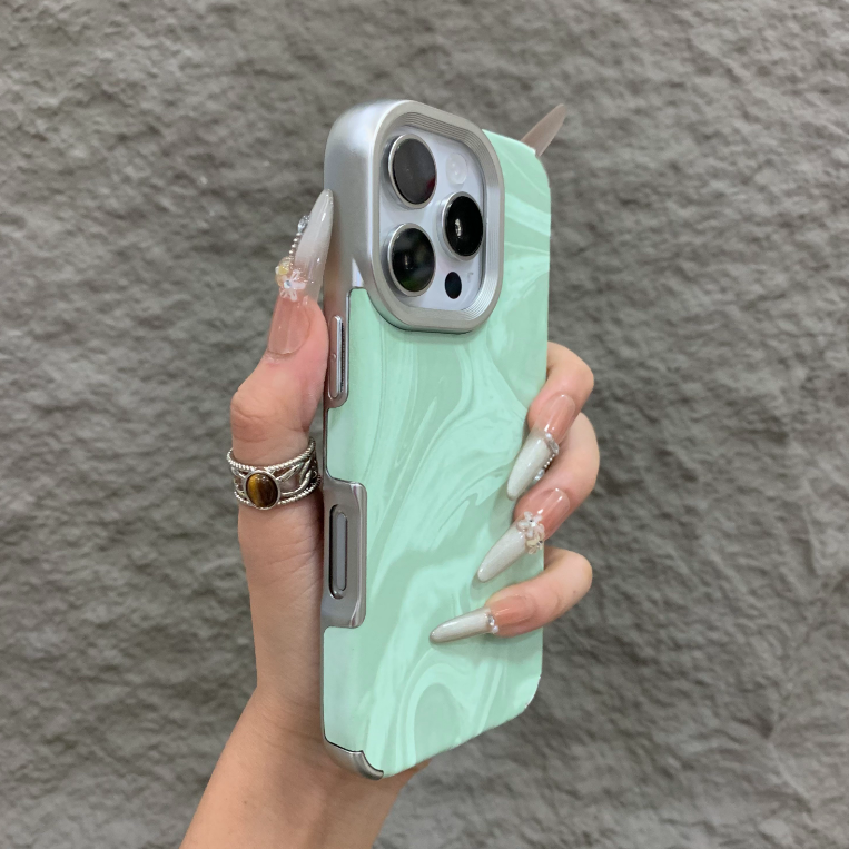 新款电镀绒布水波纹适用苹果17pro手机壳iPhone16/15pro简约14软