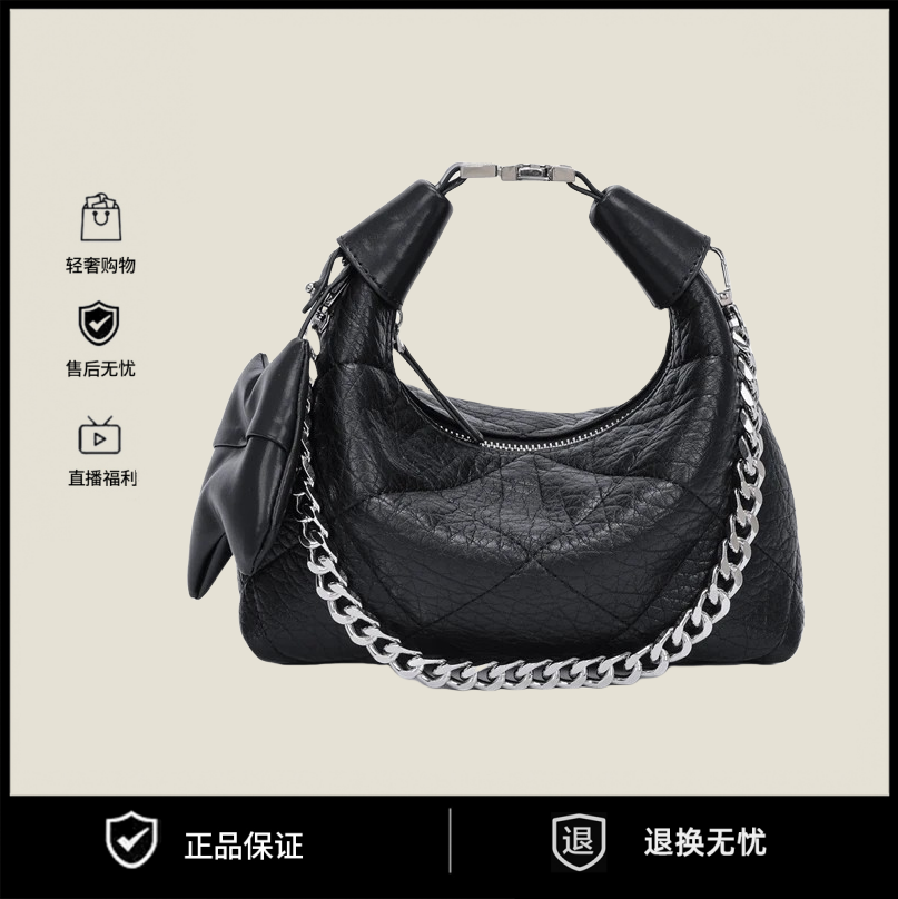 2025网红高级感斜挎单肩包包菱格饺子包纯色方形通勤风百搭洋气