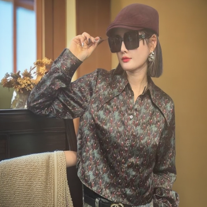 仙姐姐小众时尚醋酸衬衫衬衣红人上新