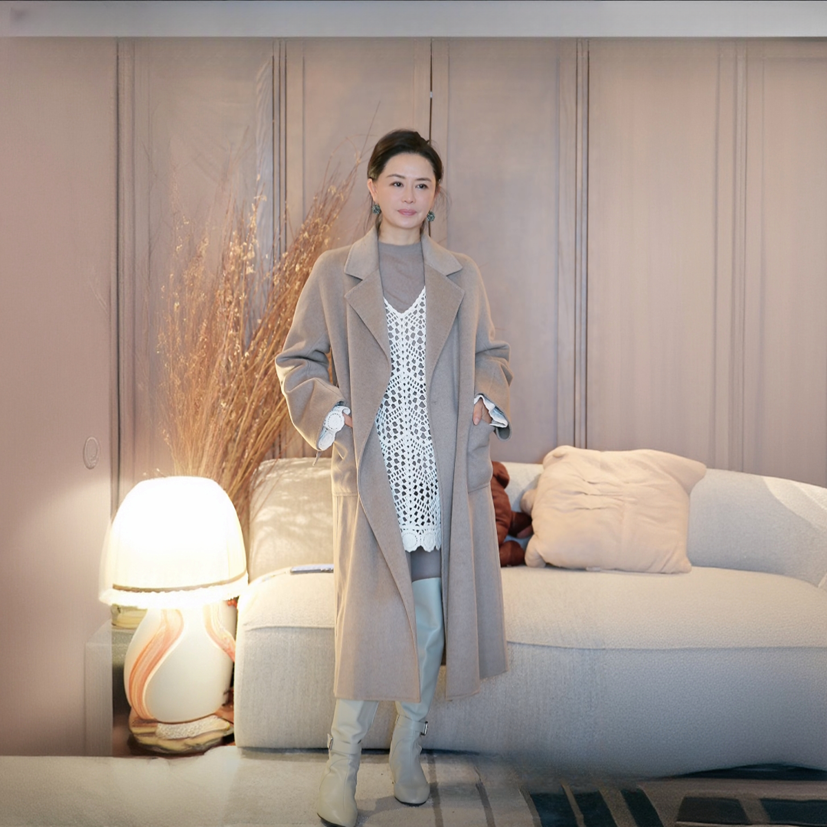 璇之恋·王璇（2025秀款）香水毛呢大衣王璇原创设计