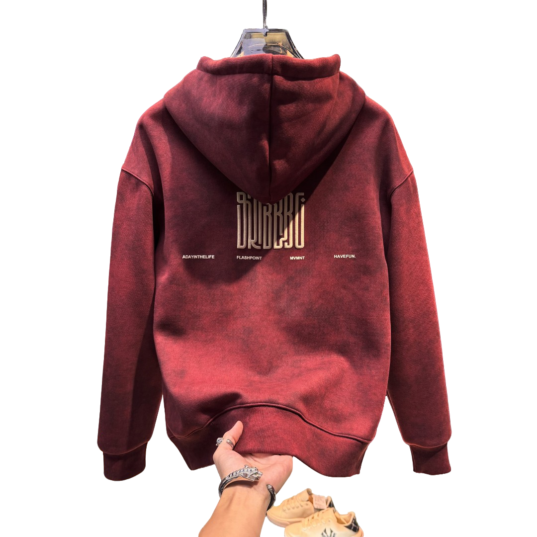 CALTOKROSA男士美式高端连帽加绒加厚卫衣2025新款春秋宽松帽衫男