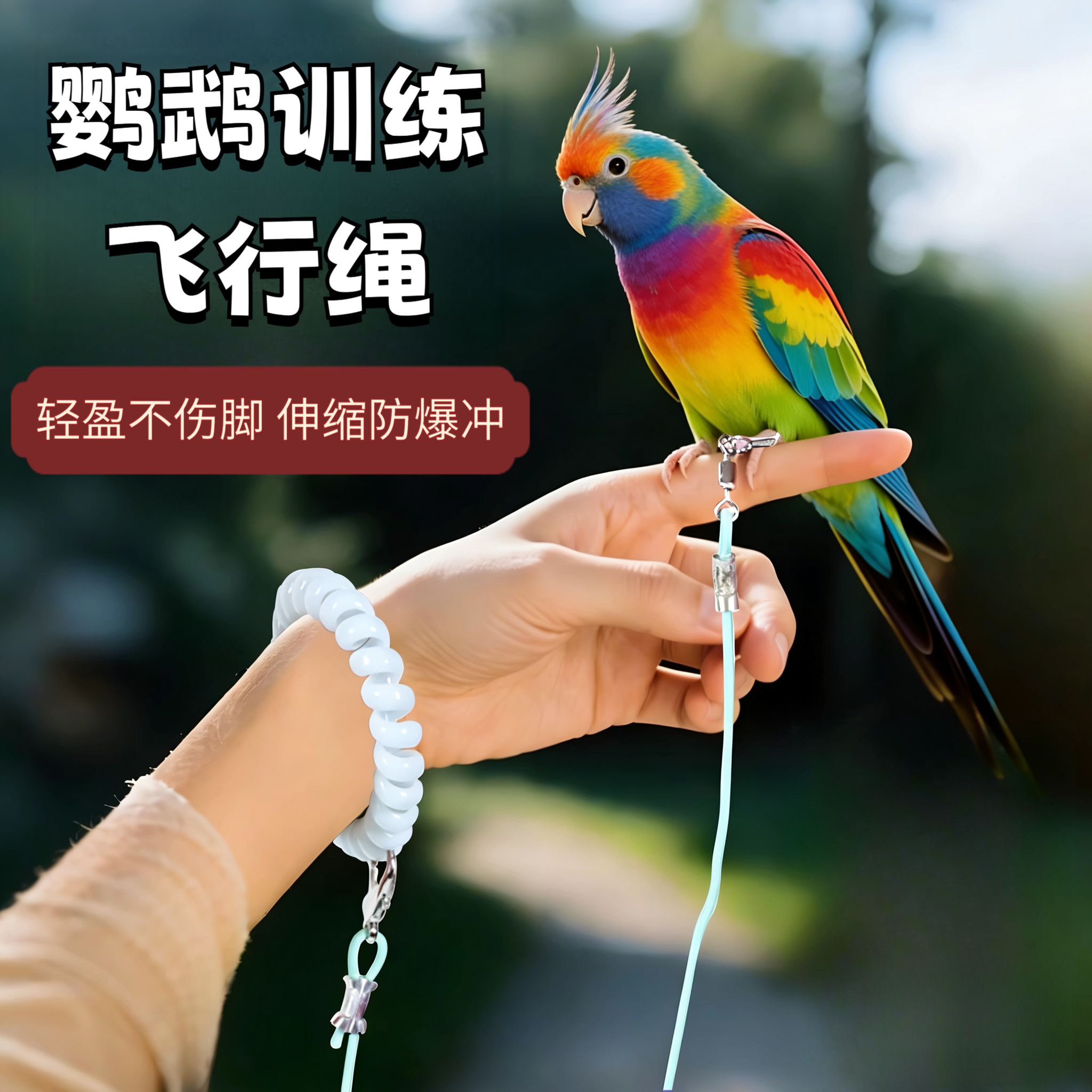 鹦鹉训练飞行绳不伤脚放飞绳虎皮玄凤牡丹鹦鹉专用脚环遛鸟飞行绳