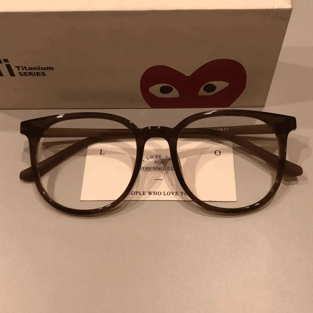 温柔小众ins风轻圆形全框可配度数素颜平光近视眼镜素颜栗子眼镜