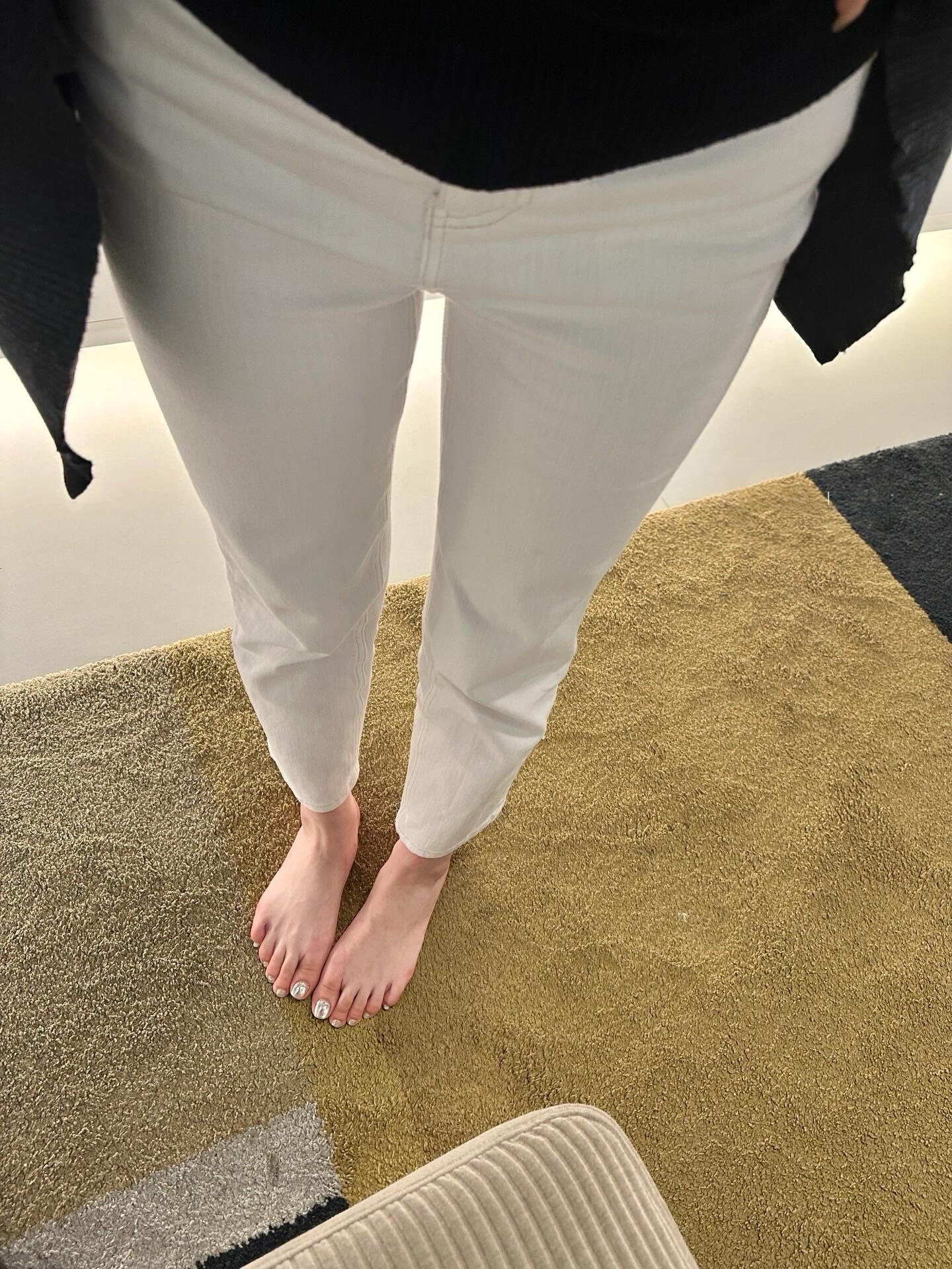 老钱风四面弹烟管高腰牛仔裤竹节棉小脚直筒裤气质极简休闲裤