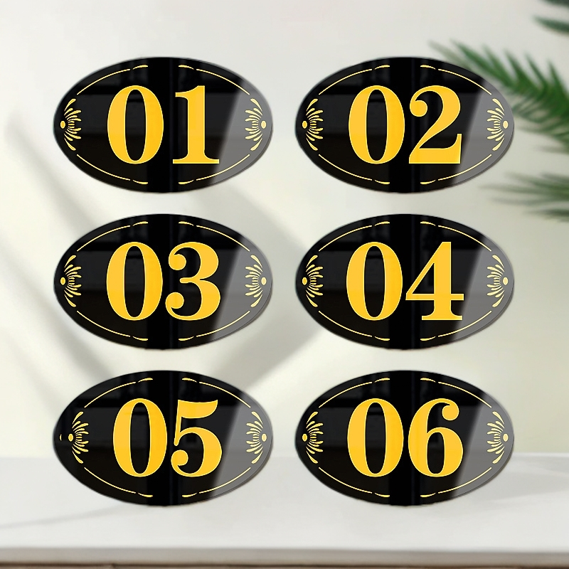 亚克力数字贴餐厅号码牌家用桌子编号贴的桌号门牌纸网吧储物柜子