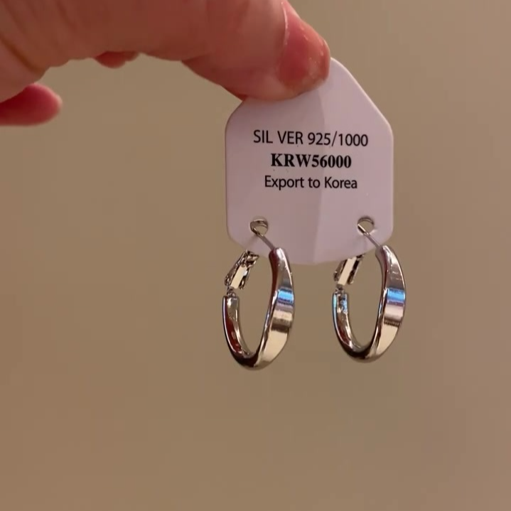 铜合金耳饰 冷淡风圈圈耳环女ins简约小众设计高级感光面素圈耳饰