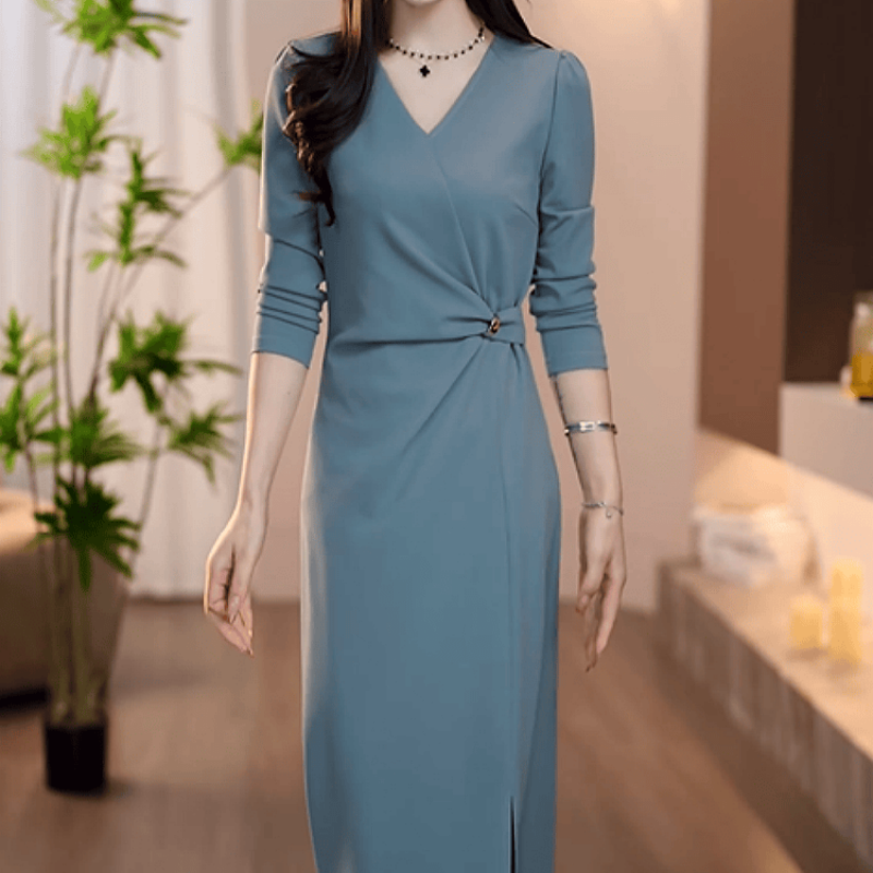 A808【连衣裙】2025早秋新款时尚优雅气质修身显瘦减龄休闲连衣裙