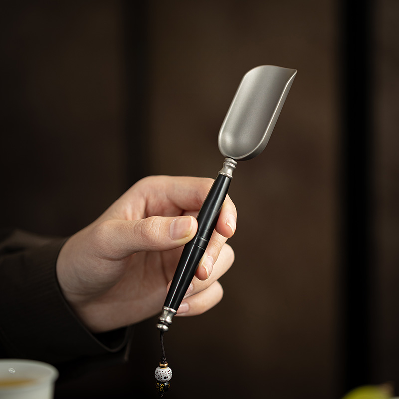 物姿菩提纯钛茶勺家用茶匙茶铲分茶匙取泡茶专用茶具配件泡茶工具