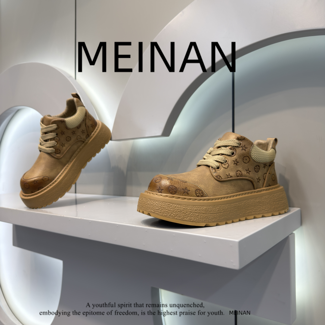 【加绒可选】欧美英伦风马丁靴男鞋百搭软底舒适厚底增高休闲鞋男