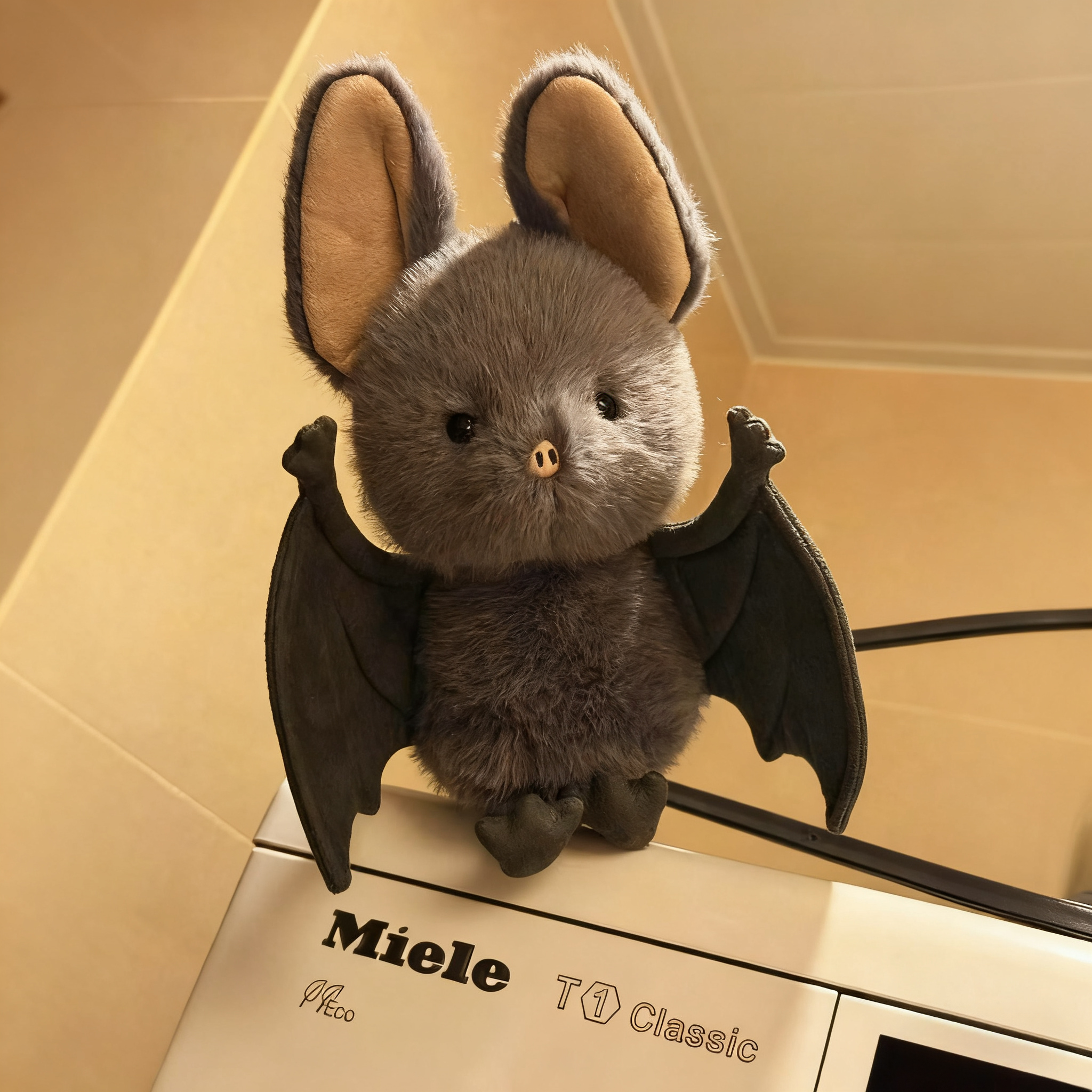 超萌搞怪蝙蝠猪毛绒玩偶创意万圣节趣味玩具娃娃摆件公仔可爱灰HR