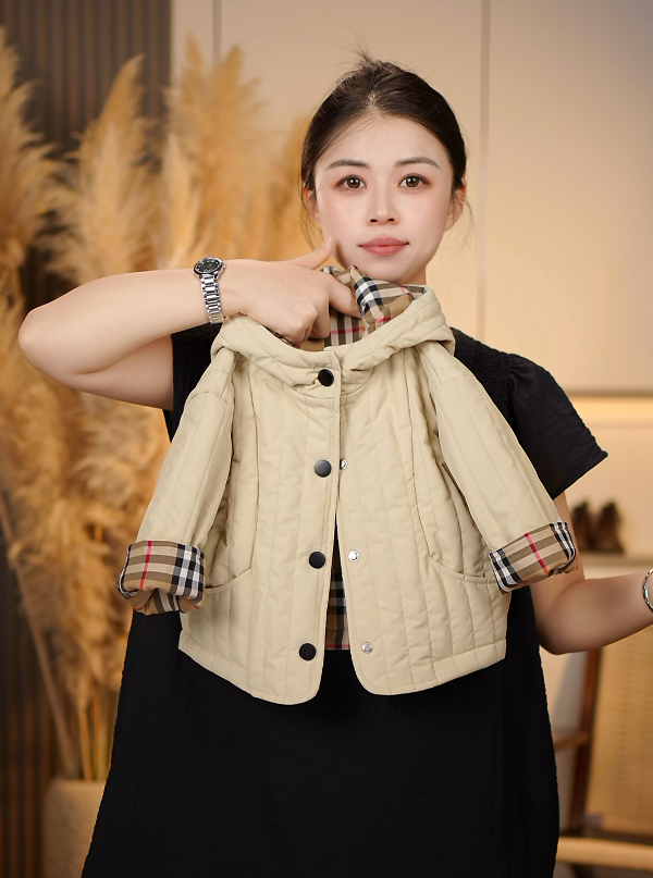 男女童夹棉外套秋冬2025新款加厚二棉格子拼接棉服保暖绗棉洋气