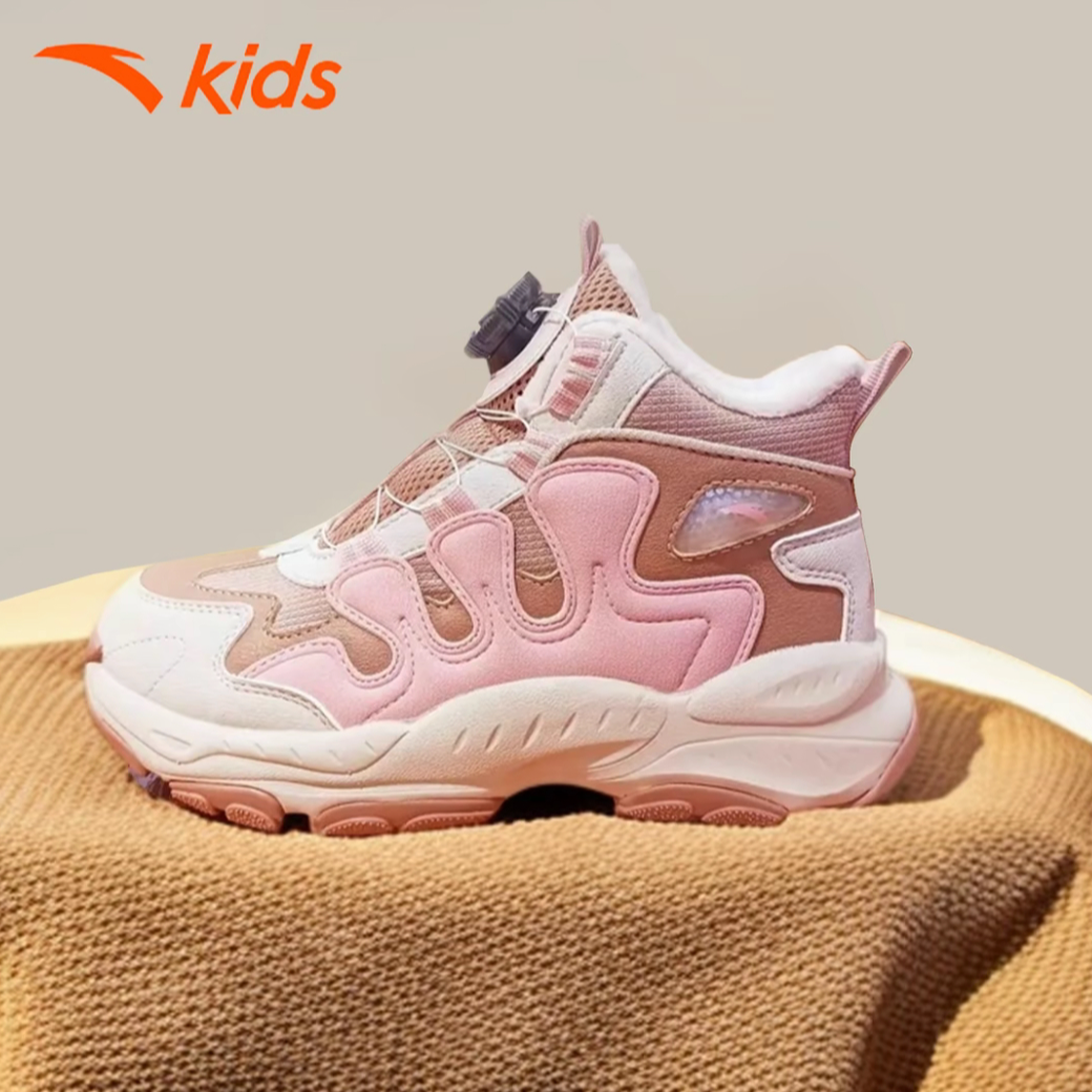 【断码捡漏不加不补】安踏女童旋钮减震回弹加绒保暖防风御寒大棉鞋