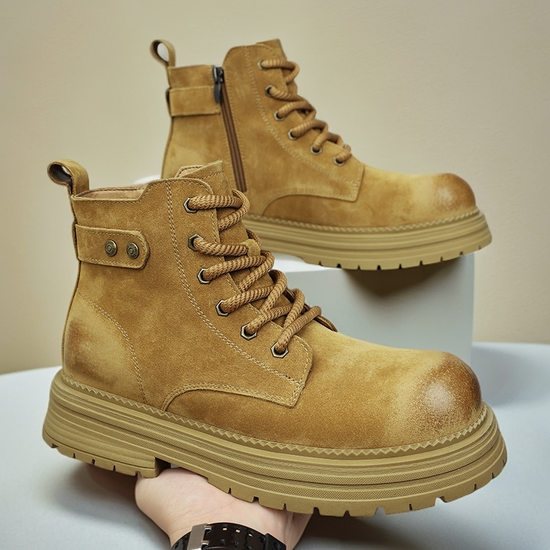 2025机车工装靴英伦增高马丁靴男士复古真皮英伦欧若假日风男女靴