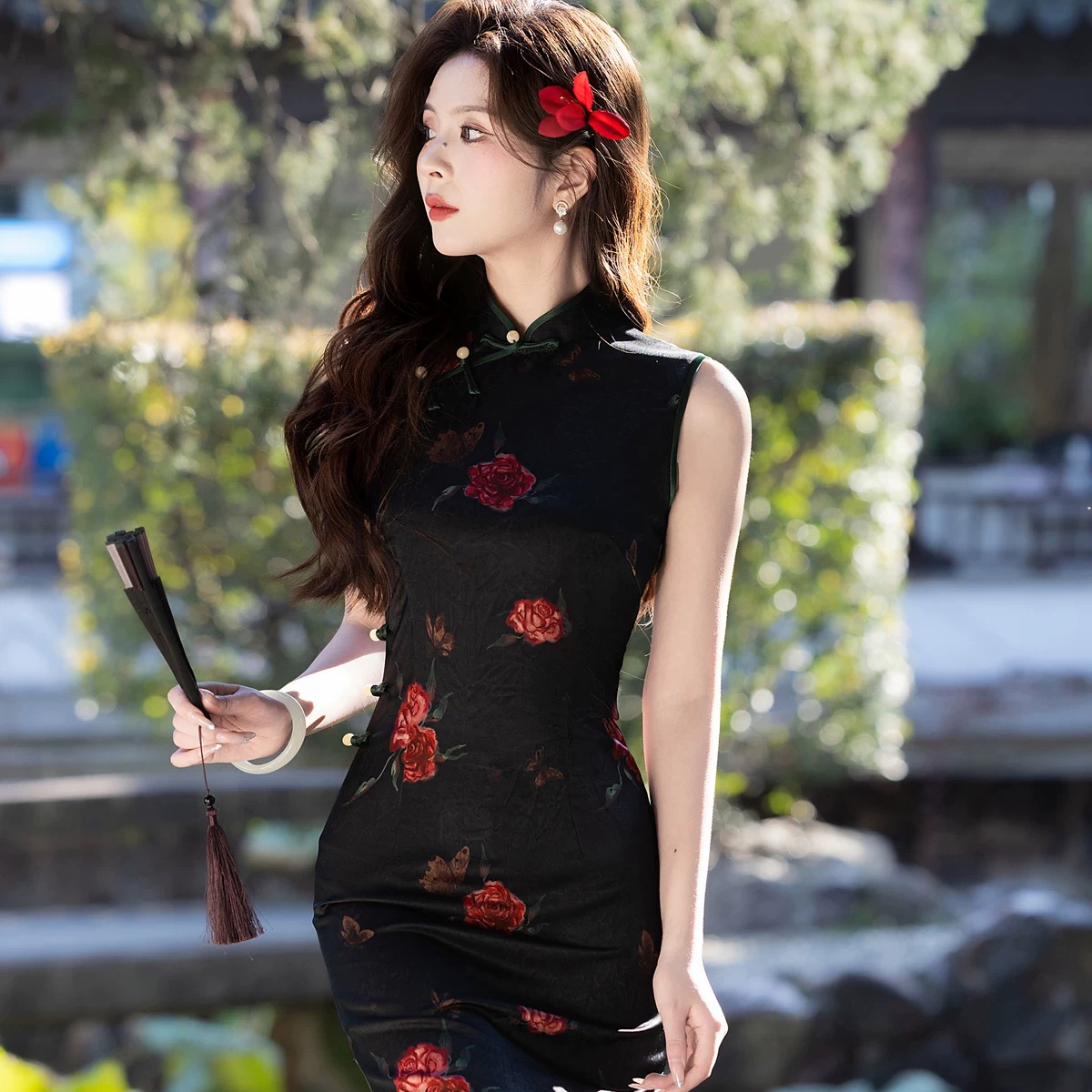 C年轻款高档旗袍九扣2025新款夏季复古港风旗袍