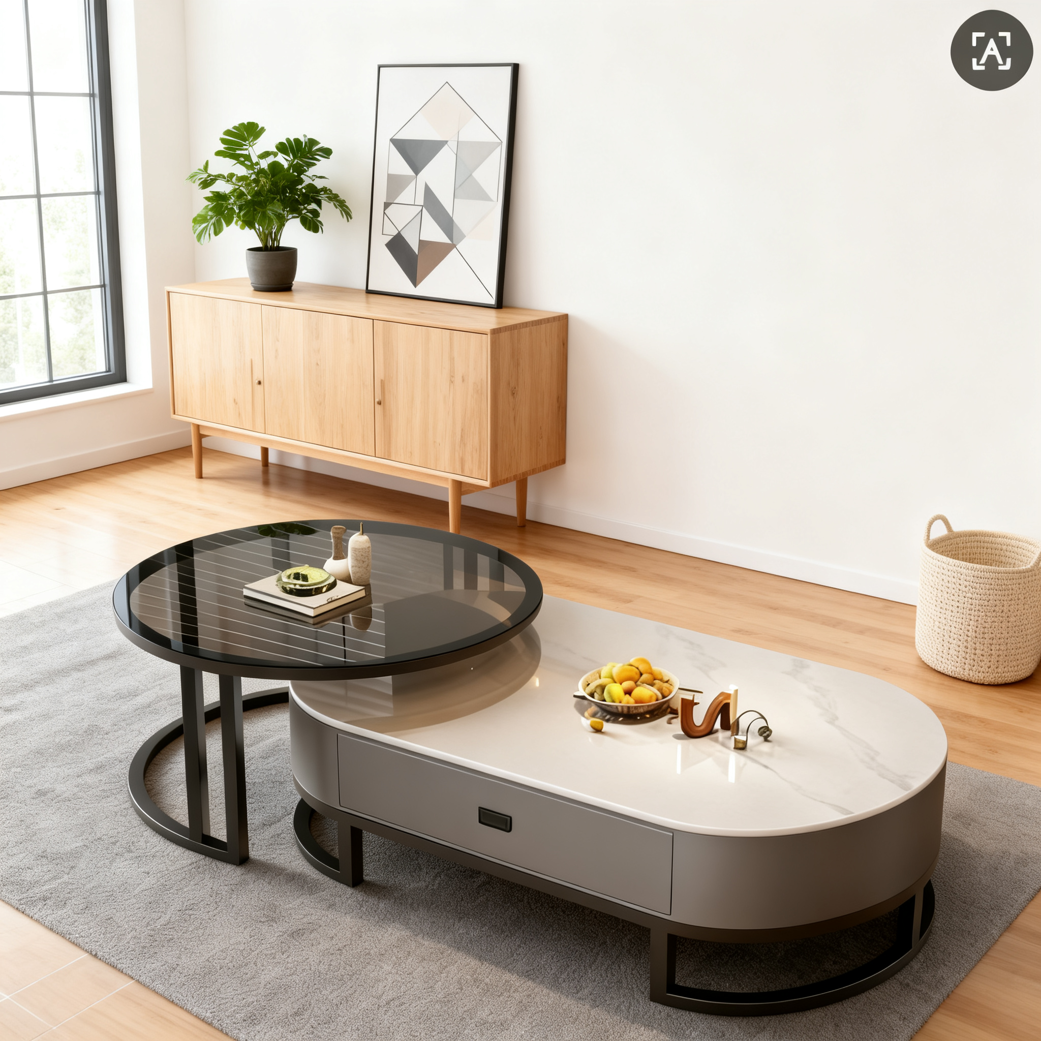 岩板玻璃茶几家用2025新款可伸缩小户型客厅轻奢高级简约时尚茶桌