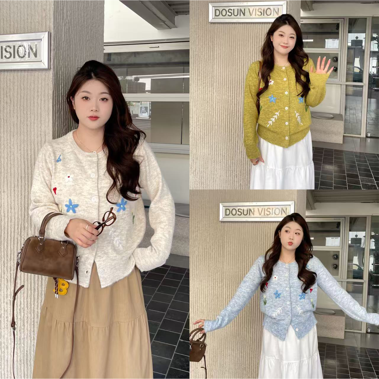 裂渡宣宣【沉溺花海】微胖大码女秋百搭显瘦小花针织开衫ZY507V35