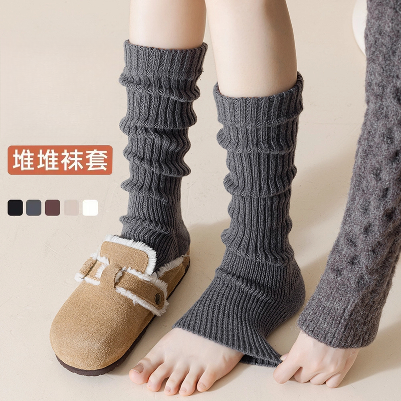 灰色袜套堆堆袜女春夏款显瘦小腿袜针织腿套配勃肯鞋秋冬保暖搭子