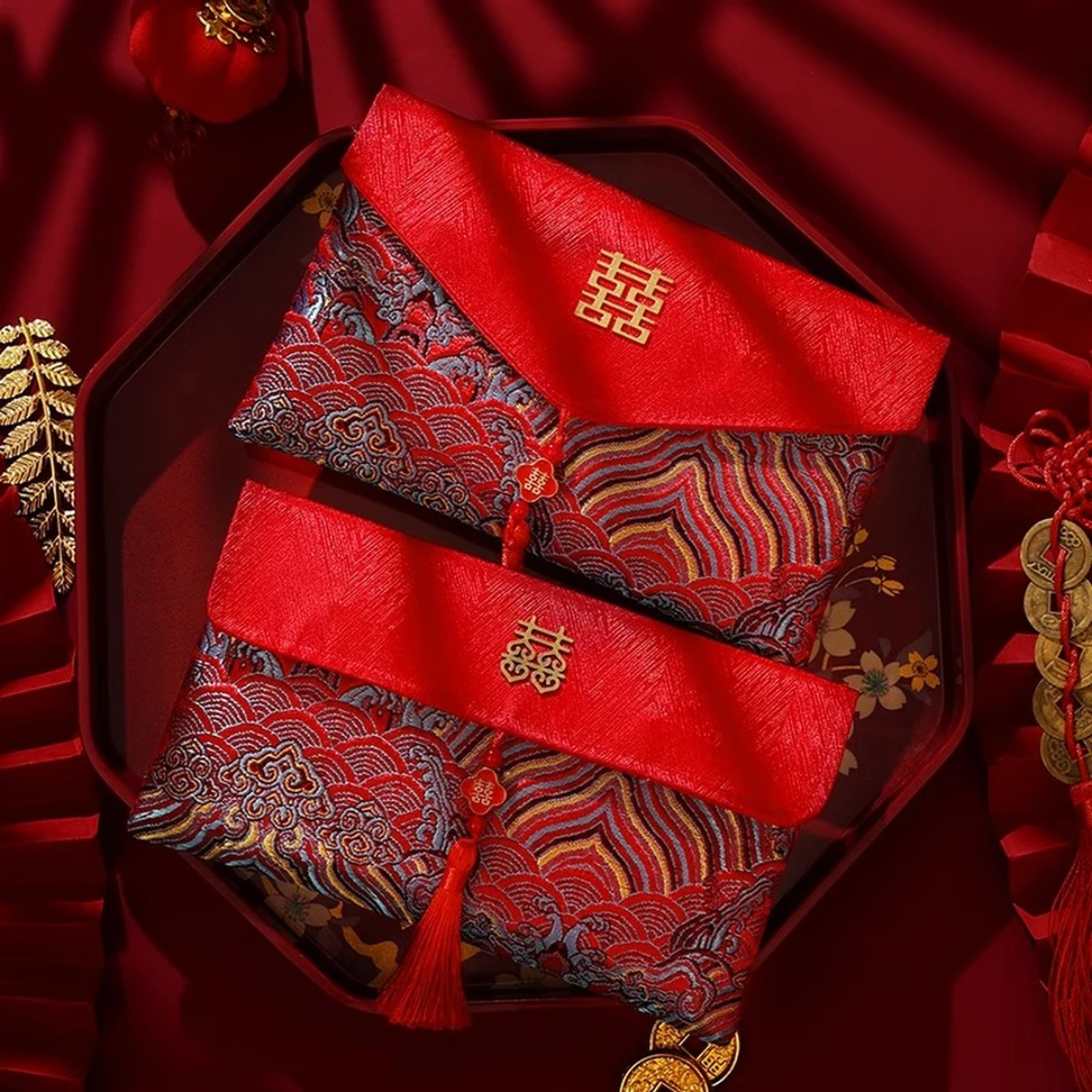 新款高颜值结婚用品婚礼改口喜钱加厚万元红包袋国潮大号红包封