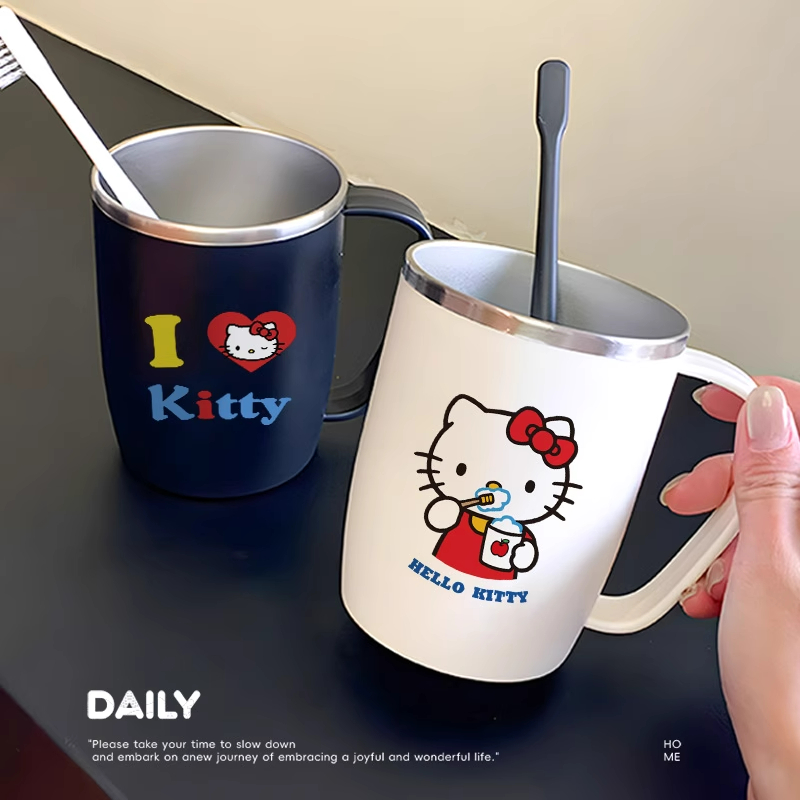 可爱情侣漱口杯轻奢不锈钢家用牙刷杯学生防霉抗菌洗漱刷牙水杯子