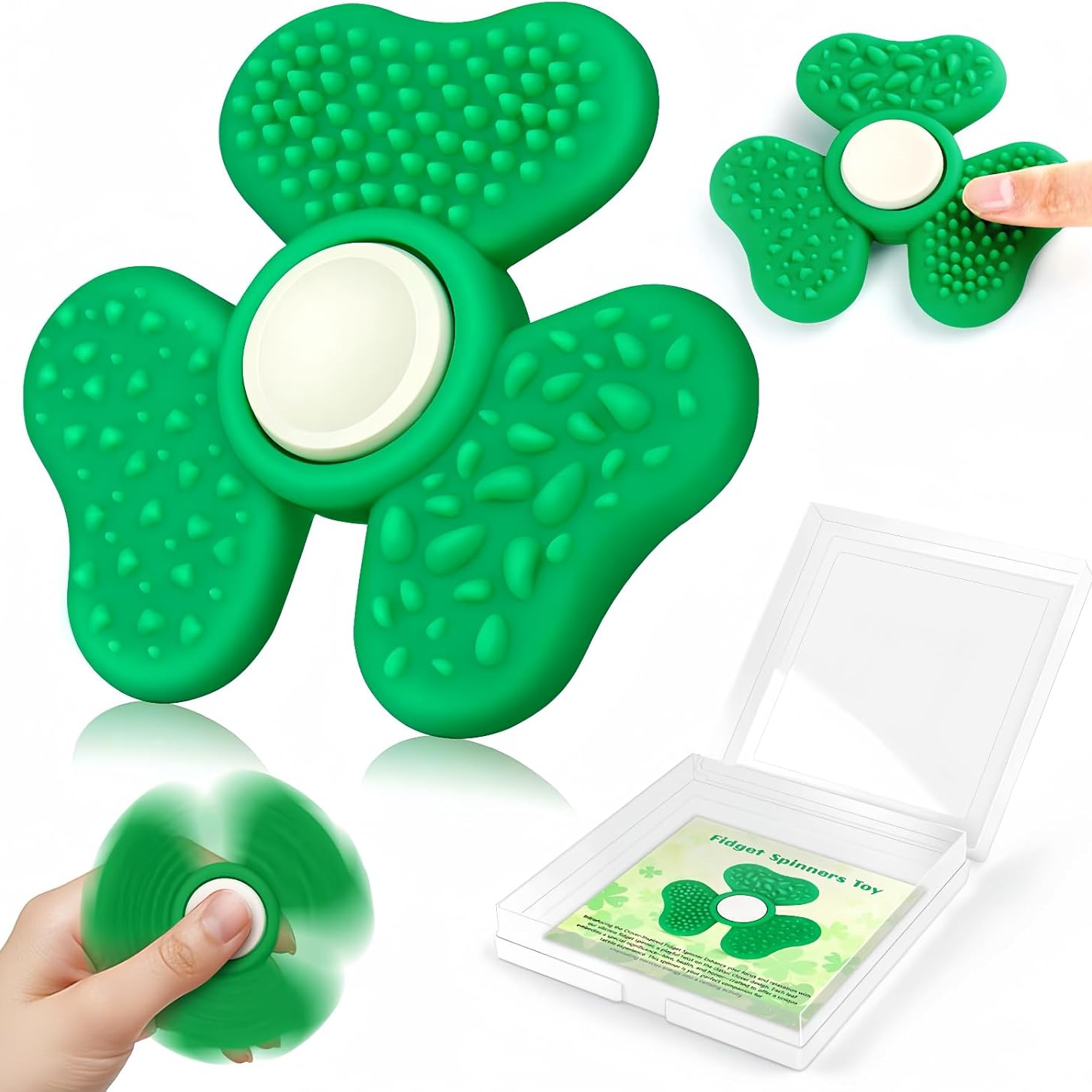 三叶草adhd感官石，手动解压成人爆旋三叶草，分心克星