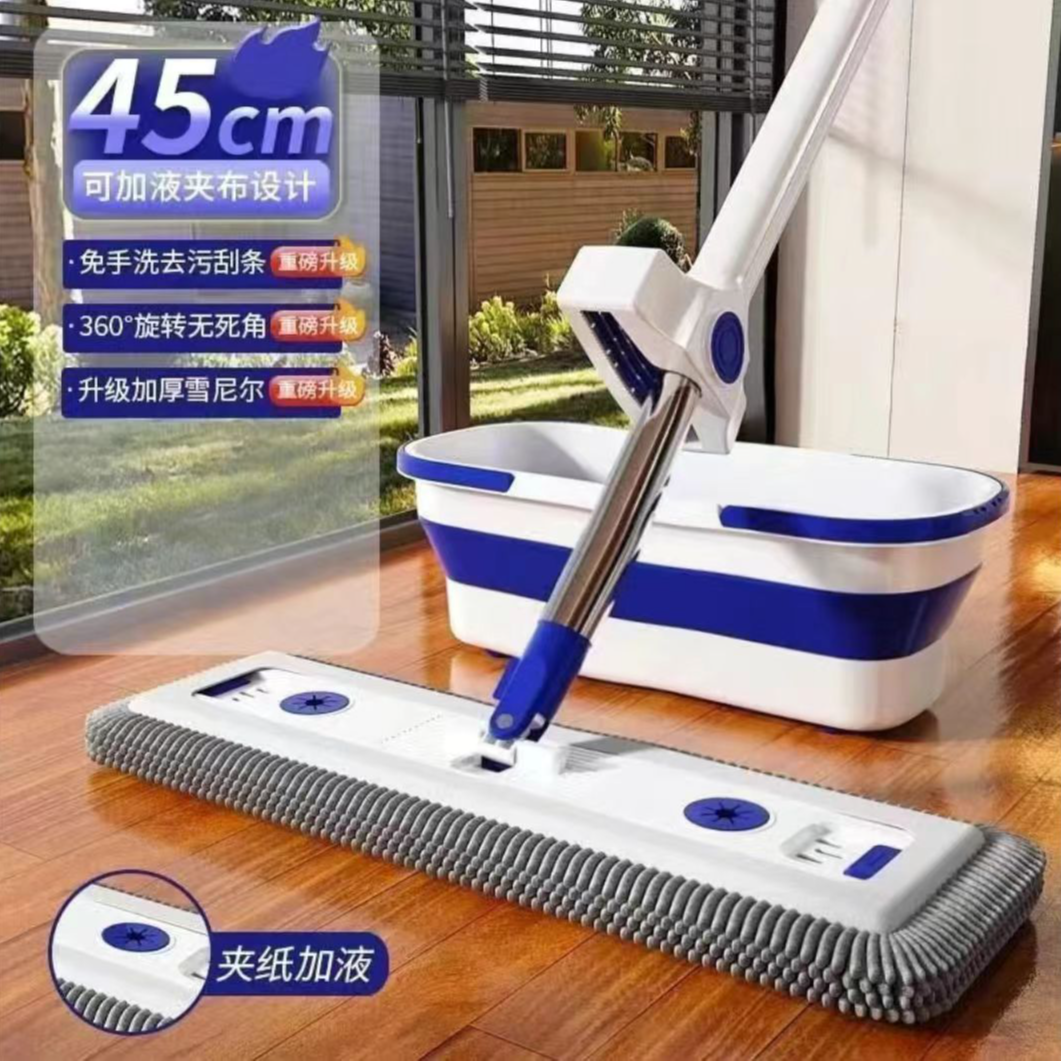 2025款雪尼尔免手洗家用专用平板拖把大号用懒人墩布保洁拖地神器