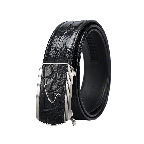 Satchi/沙驰高档真皮商务鳄鱼纹男士皮带自动扣腰带时尚