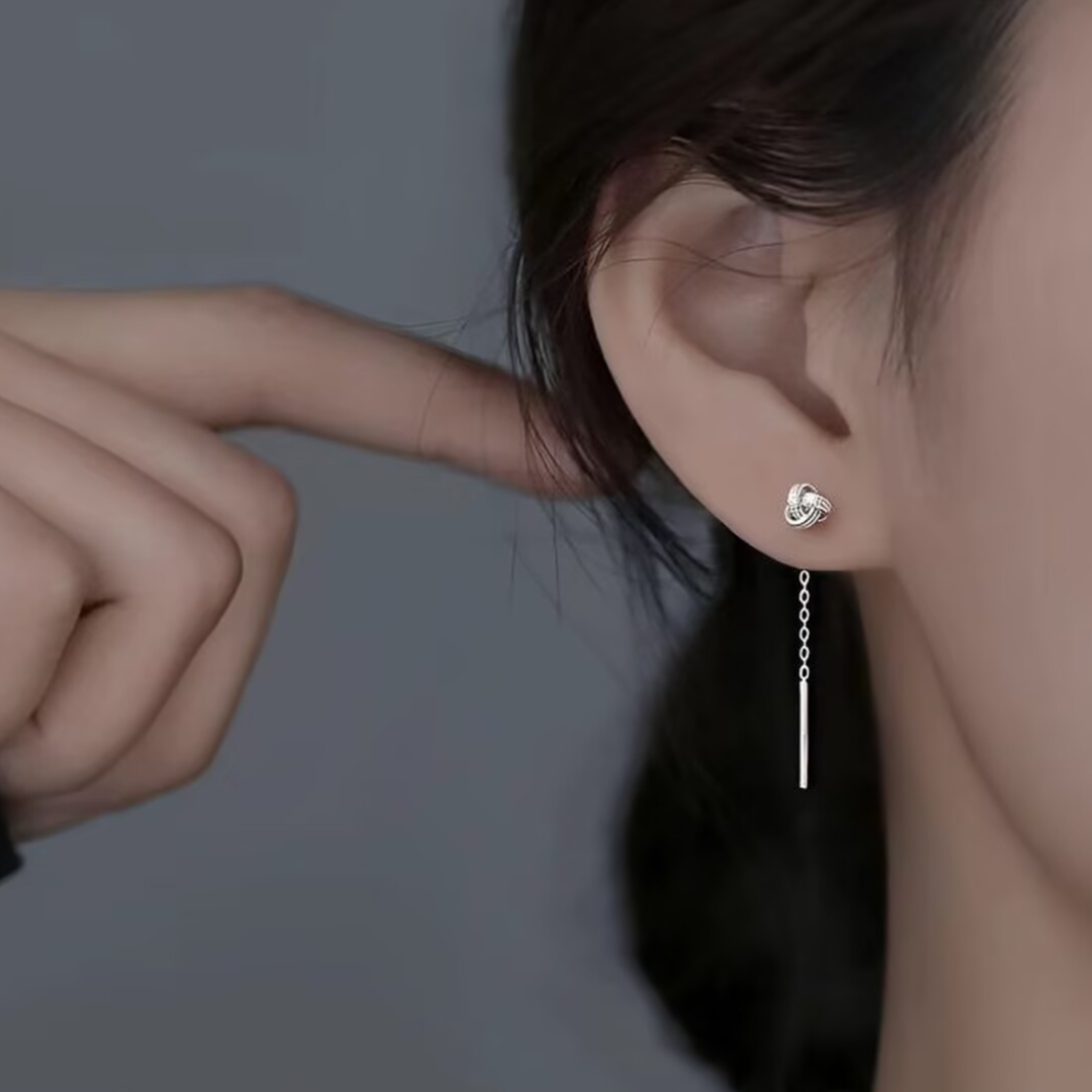 防过敏925银针耳饰如意结耳线女小众流苏耳饰2025新款爆款高级感