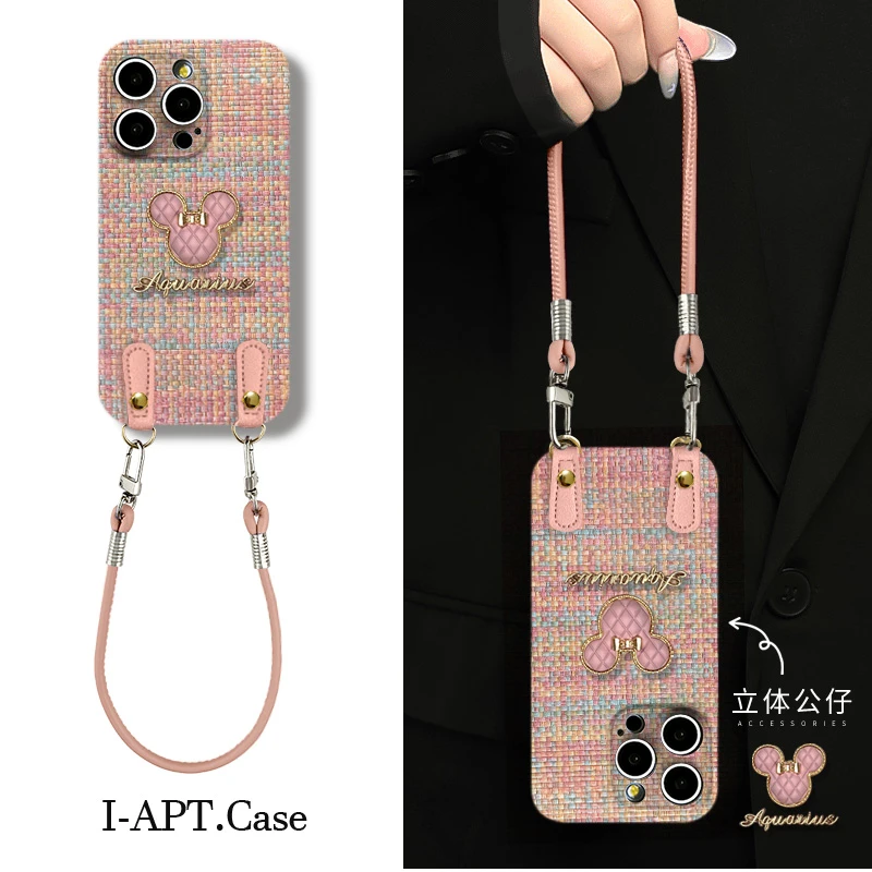 创意彩色编制布纹适用iPhone17/16pro菲林手机壳华为vivoppo小米